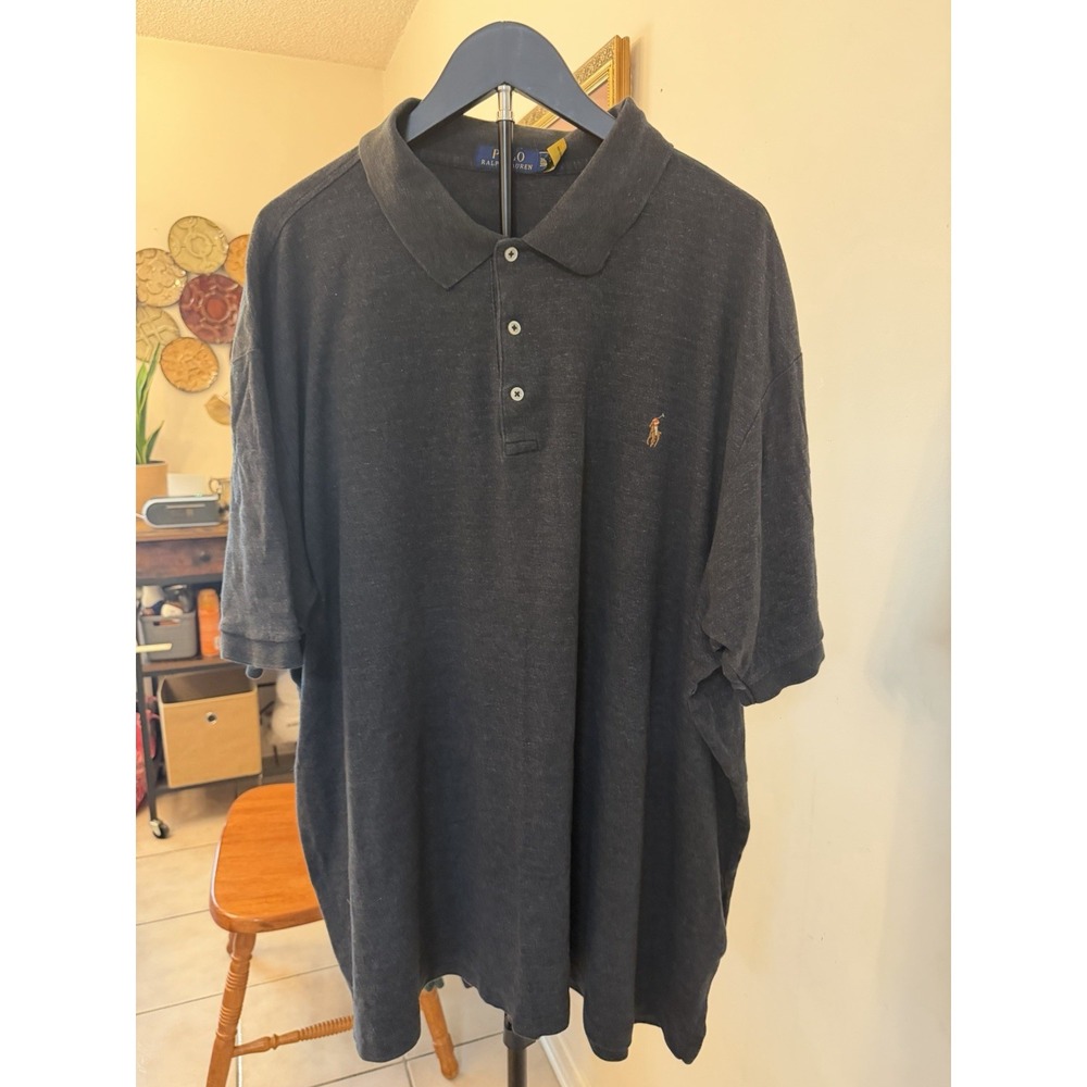 Polo Ralph Lauren Polo Shirt Men 3XLT Tall Charcoal Short Sleeve Stretch Cotton